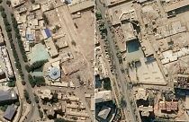 Doğu Türkistan'da Çin'in yıktığı camilerin öncesi ve sonrası uydu görüntülerinde