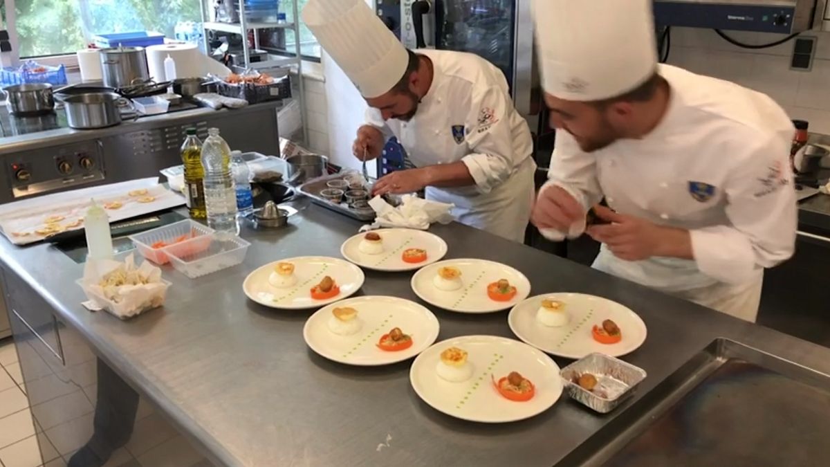 Military chefs compete Wednesday at the Institut Paul Bocuse