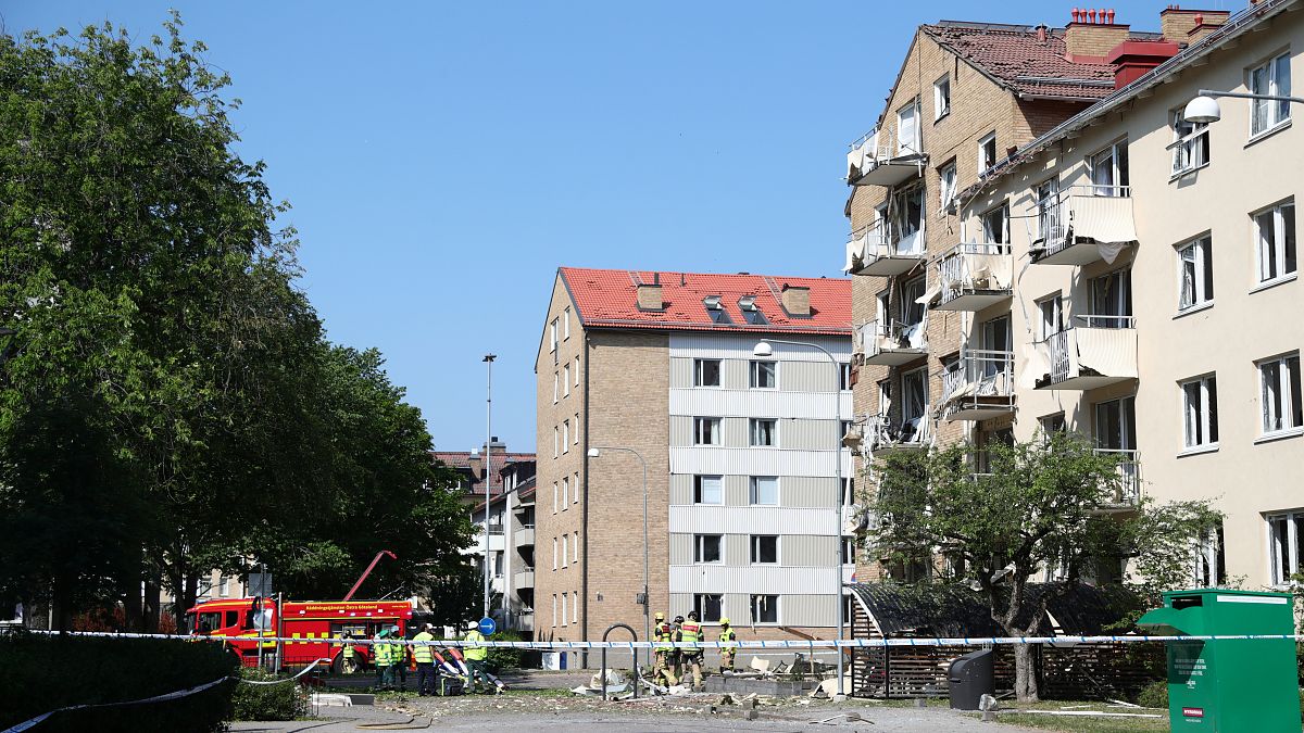 Explosion hits five-storey building in Linkoping, Sweden