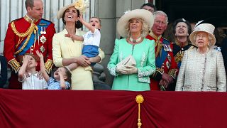 Britain's royal family during Trooping the Colour in London, Britain June 8, 2019. 