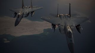 Aviones estadounidenses F-15C Eagles en el Golfo Pérsico