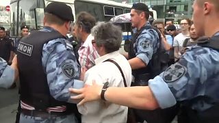 Hunderte Festnahmen in Moskau