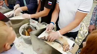 Le hareng dégusté de toutes les manières dans un festival en Russie