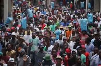 Haitian capital halted as protesters call for president to quit