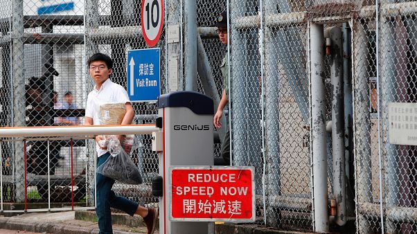 Former student leader Joshua Wong walks out from prison after being jailed for his role in the Occupy Central movement, also known as “Umbrella Movement” Former student leader Joshua Wong walks out from prison after being jailed for his role in the Occupy Central movement, also known as “Umbrella Movement”