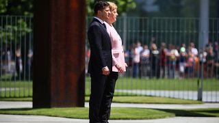 La chancelière allemande Angela Merkel and le président ukrainien Volodymyr Zelenskiy à Berlin, le 18/06/2019