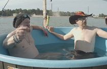 Watch: Finnish inventor takes to high seas in floating hot tub