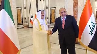 رئيس الوزراء العراقي عادل عبد المهدي وأمير الكويت صباح الأحمد الصباح