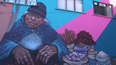 Street art transforms a district of Bolivia capital, La Paz