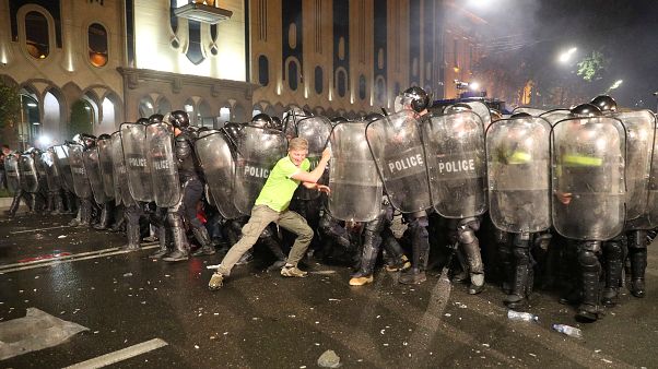 Georgian president blames Russia for stirring unrest in Tbilisi Georgian president blames Russia for stirring unrest in Tbilisi