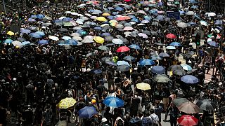 Black-clad protesters demand full withdrawal of Hong Kong extradition bill