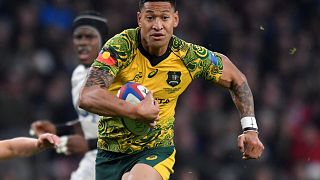 Australia's Israel Folau runs in November 2018 match