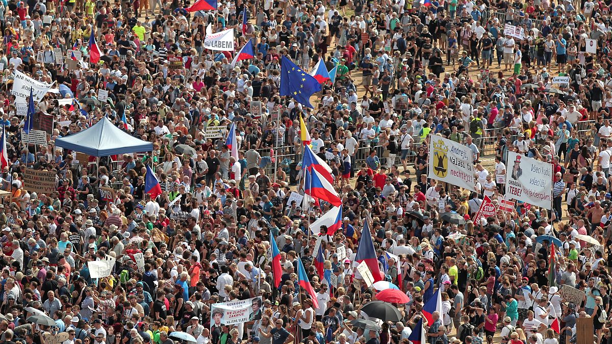 Protest rally demanding resignation of Czech Prime Minister Andrej Babis in Prague