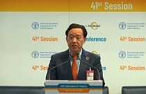Newly-elected FAO Director-General Qu Dongyu addresses the UN body
