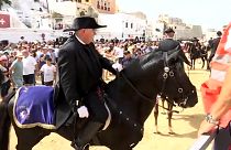 Lovas ünnep a spanyolországi Menorca szigetén