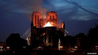 La cathédrale Notre-Dame de Paris en flammes le 15 avril 2019