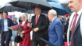 Il Presidente turco Recep Tayyp Erdogan con la moglie Emine.