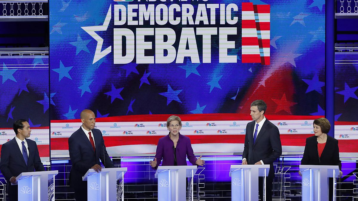 Senator Warren speaks at the first U.S. 2020 presidential election Democratic candidates debate in Miami