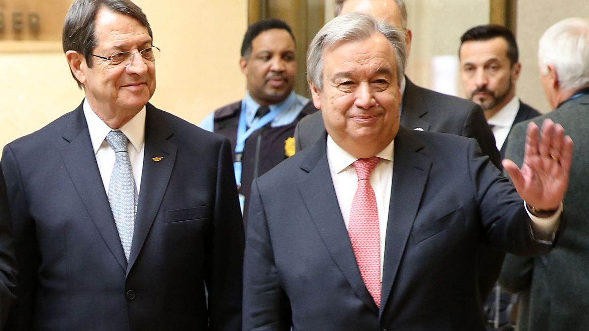 Ο Γενικός Γραμματέας του ΟΗΕ Αντόνιο Γκουτέρες και ο  Πρόεδρος της Κυπριακής Δημοκρατίας Νίκος Αναστασιάδης