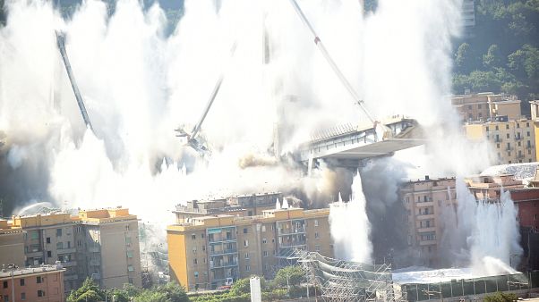 Watch: Italy's Genoa bridge destroyed in six second controlled explosion Watch: Italy's Genoa bridge destroyed in six second controlled explosion