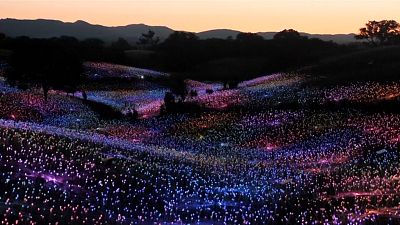 California hillside glows with thousands of colourful solar-powered lights