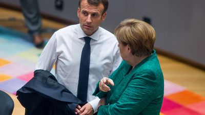 Le président français, Emmanuel Macron, et la chancelière allemande, Angela Merkel