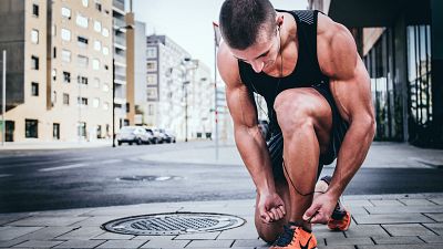 Athlete training on a run Athlete training on a run