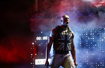 UK rapper Stormzy gives political Glastonbury performance with Banksy-designed stab-proof vest
