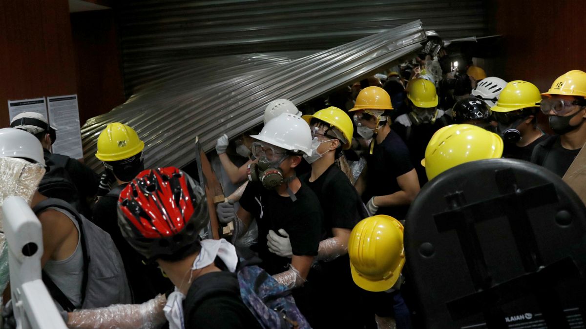 Hong Kong leader condemns 'extreme use of violence' after protesters storm legislature