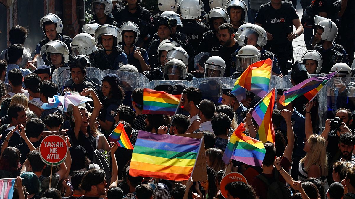 Activists march for Pride in Turkey before being dispersed by police