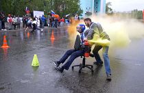 ویدئو؛ مسابقه صندلی بازی در روسیه