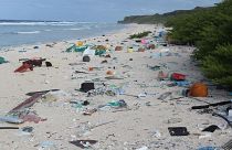 Szeméthalom, egy lakatlan szigeten a  Csendes-óceánban