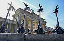 Des trottinettes électriques en libre-service photographiées à Berlin le 19 juin 2019