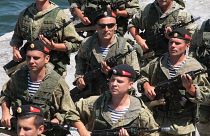 عرض لمشاة البحرية الروسية خلال دورة تدريبية للجيش 2019/ روسيا