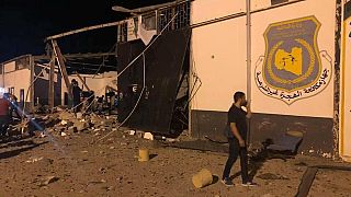 Dozens killed in Libya after air strike hits migrant centre outside of Tripoli