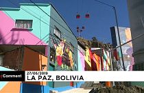 ویديو؛ شهرکی در پایتخت بولیوی نقاشی شد