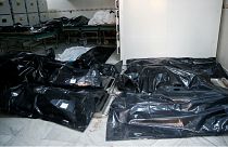 Body bags of victims from the Tajoura migrant centre strike