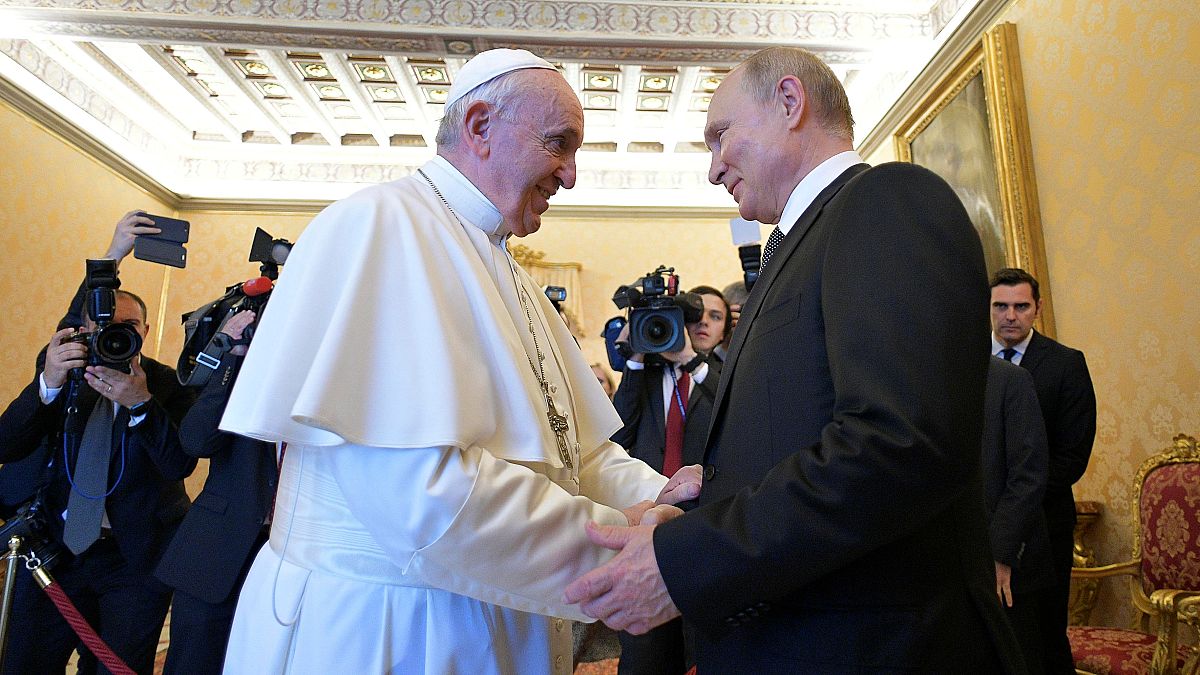 Russian President Vladimir Putin meets with Pope Francis at the Vatican July 4, 2019