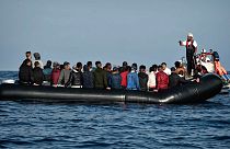 قایق حامل مهاجران در سواحل لیبی
