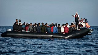 قایق حامل مهاجران در سواحل لیبی