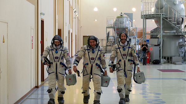 Soyuz simulation in TDK-7ST suited up in sokol suit Soyuz simulation in TDK-7ST suited up in sokol suit