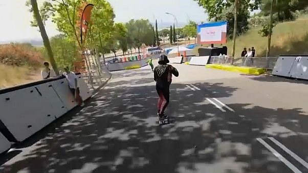Watch: Racers whizz downhill at the World Roller Games Watch: Racers whizz downhill at the World Roller Games