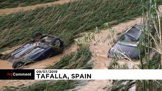 ویدئو؛ طغیان رودخانه در اسپانیا