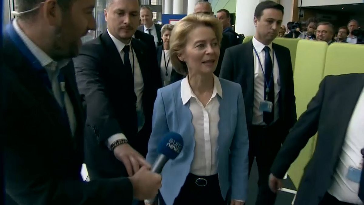 Euronews political editor Darren McCaffrey questions Ursula von der Leyen about her meetings with politcal groups in Brussels on Tuesday.