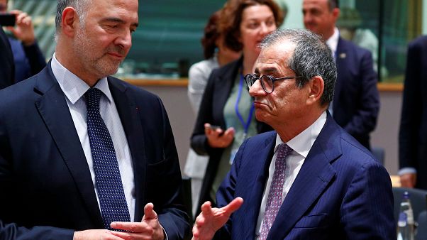 Il Commissario europeo Pierre Moscovici con Giovanni Tria, ministro dell'Economia italiano. (Bruxelles, 8.7.2019) Il Commissario europeo Pierre Moscovici con Giovanni Tria, ministro dell'Economia italiano. (Bruxelles, 8.7.2019)
