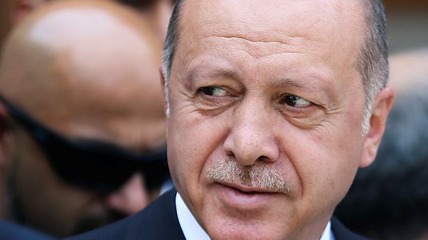 Turkey's President Recep Tayyip Erdogan pays his respects at a convoy carrying remains of the Srebrenica genocide victims, in Sarajevo, Bosnia and Herzegovina, Turkey's President Recep Tayyip Erdogan pays his respects at a convoy carrying remains of the Srebrenica genocide victims, in Sarajevo, Bosnia and Herzegovina,