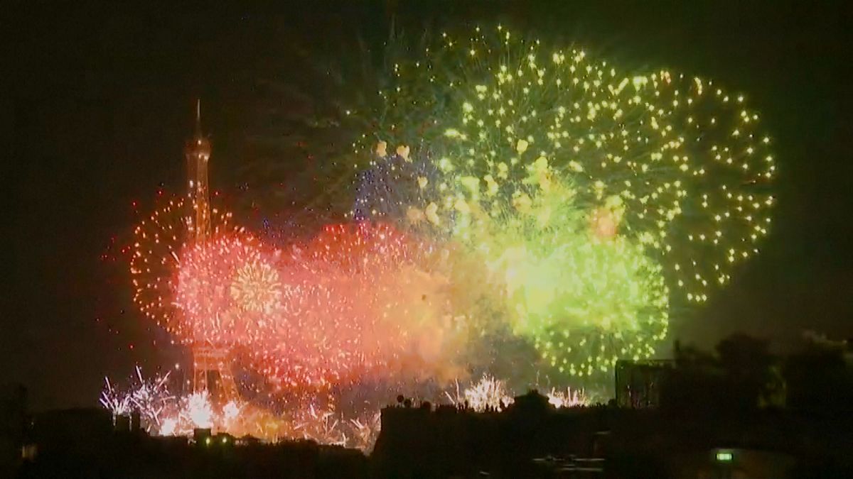 Bastille Day Fireworks light up the skies of the French capital