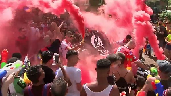 Watch: Battle of the Water drenches residents of Madrid Watch: Battle of the Water drenches residents of Madrid