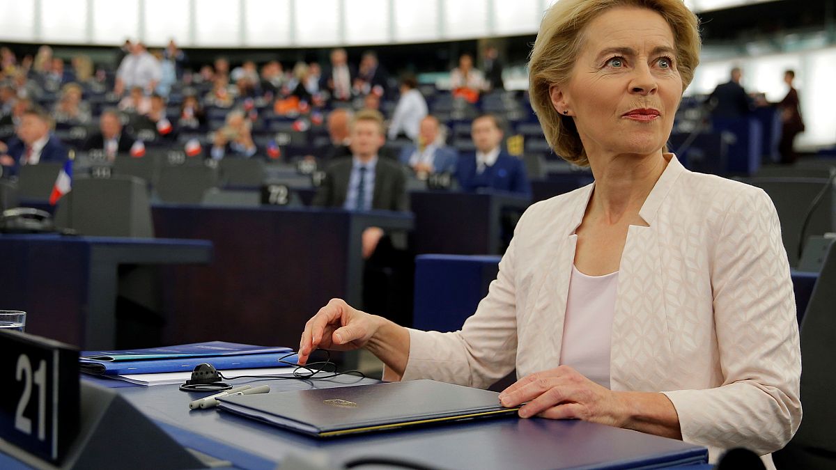 Урсула фон дер Ляйен (Германия) выступает в Европарламенте в Страсбурге 16.07.2019