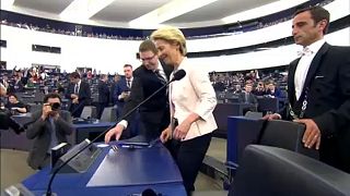 Ursula Von der Leyen in cerca di voti al Parlamento Europeo